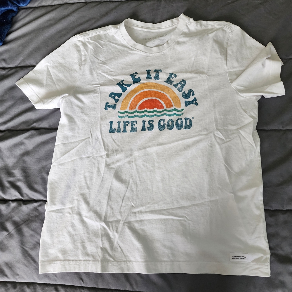 Life is Good White Graphic T-Shirt